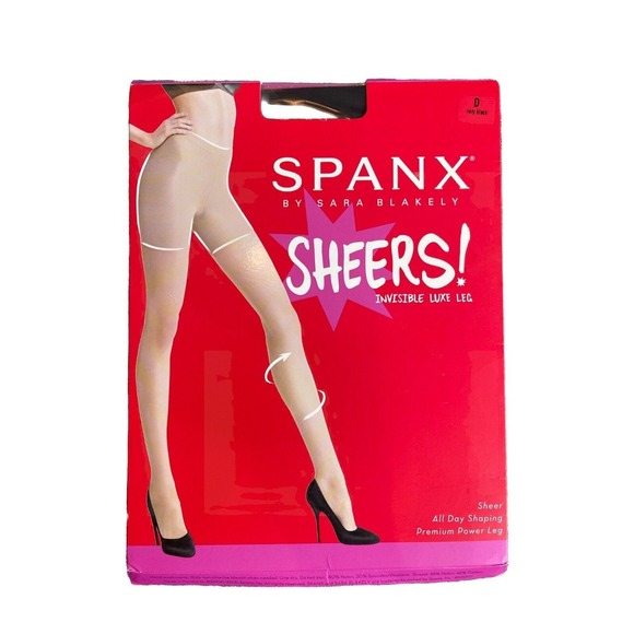 SPANX‎ 20025R Invisible Luxe Leg SHAPING SHEERS Size D Very Black - Picture 1 of 2